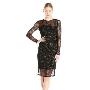 NWT Bailey 44 Black Lace Overlay Sheath Dress Size Medium NEW